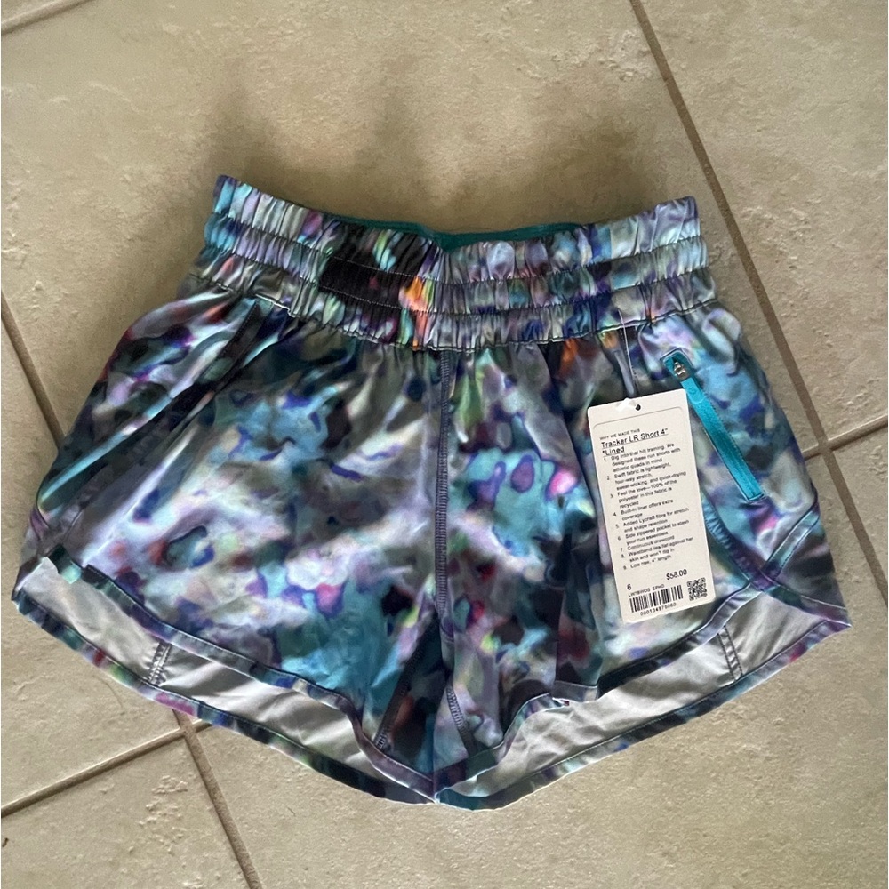 NWT Lululemon Tracker Short V 6 Seawheeze